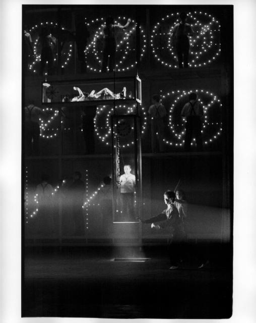 [Scene from Act 4, Scene 3C of the Robert Wilson/Philip Glass production "Einstein on the Beach" during BAM Next Wave Festival, 1984]