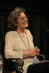 [Scene from "Artist Talk: Trisha Brown with Susan Rosenberg" During BAM Spring, 2009]