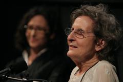 [Scene from "Artist Talk: Trisha Brown with Susan Rosenberg" During BAM Spring, 2009]