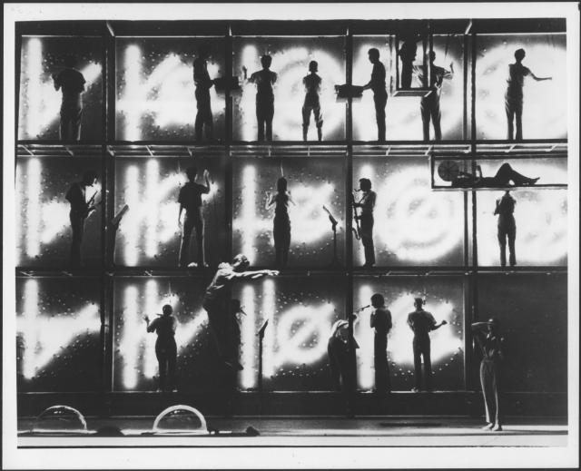 [Scene from Act 4, Scene 3C of the Robert Wilson/Philip Glass production of "Einstein on the Beach" during BAM Next Wave Festival, 1984]