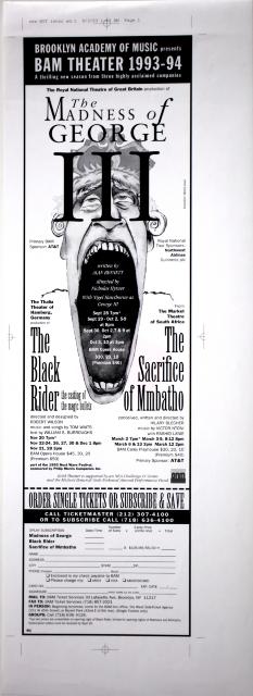 [Advertisement for BAM Theater, 1993-1994]