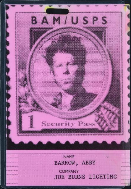 [Backstage Pass from the Thalia Theater production "The Black Rider" During BAM Next Wave Festival, Fall, 1993]