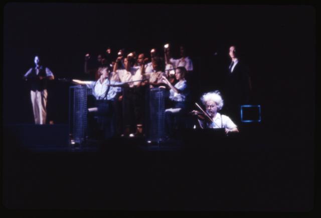 [Excerpt from Robert Wilson / Philip Glass production "Einstein on the Beach" during BAM Next Wave Festival, 1984]