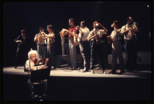 [Excerpt from Robert Wilson / Philip Glass production "Einstein on the Beach" during BAM Next Wave Festival, 1984]