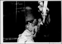 [Maureen Brennan, Mark Baker, and June Gable in the Chelsea Theater Center production "Candide" during BAM Fall Series, 1973]