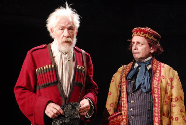 [Ian McKellen as King Lear and Sylvester McCoy as Lear's Fool in the Royal Shakespeare Company production of "King Lear" during BAM Fall Series, 2007]