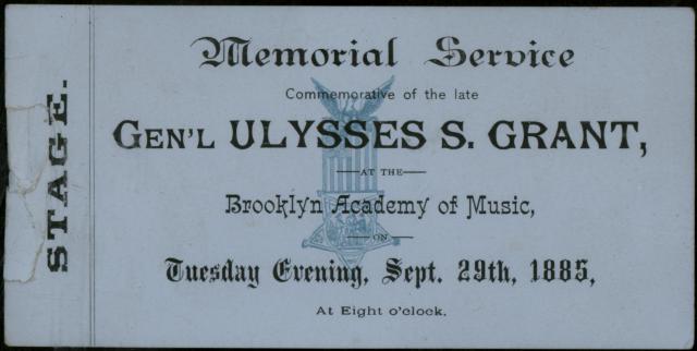 General Ulysses S. Grant: Memorial Service, 1885
