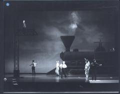 [Scene from Act 1, Scene 1A of the Philip Glass/Robert Wilson production "Einstein on the Beach" during BAM Next Wave Festival, 1984]