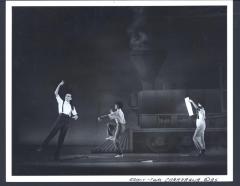 [Lucinda Childs, Rachel Brumer, and Sheryl Sutton in Act 1, Scene 1A of the Philip Glass/Robert Wilson production "Einstein on the Beach" during BAM Next Wave Festival, 1984]