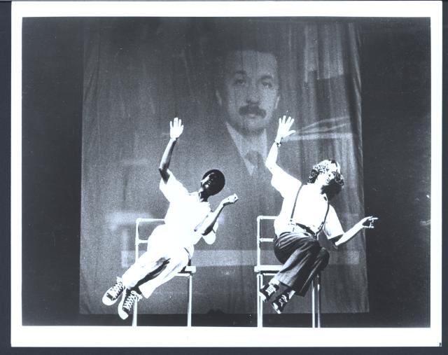 [Sheryl Sutton and Lucinda Childs in the Philip Glass/Robert Wilson production "Einstein on the Beach" during BAM Next Wave Festival, 1984]