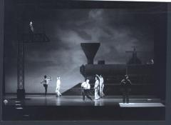 [Scene from Act 1, Scene 1A of the Philip Glass/Robert Wilson production "Einstein on the Beach" during BAM Next Wave Festival, 1984]