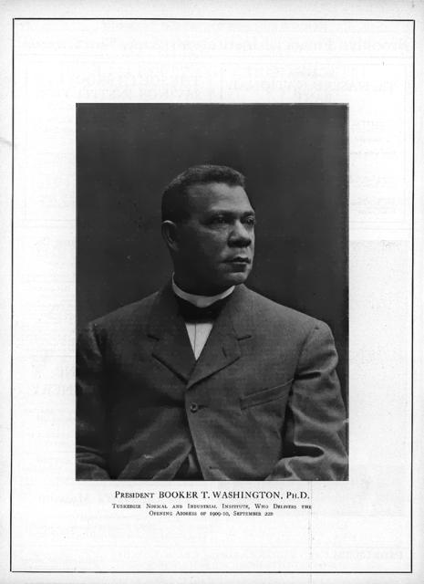 [Detail from Brooklyn Institute of Arts and Sciences Bulletin advertising Booker T. Washington during Fall Season, 1909]