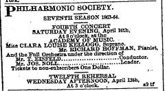 [Advertisement for the production "Philharmonic Society of Brooklyn Seventh Season: Fourth Concert" during Spring Season, 1864]
