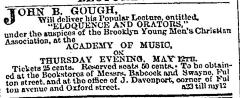 [Advertisement for the John B. Gough lecture "Eloquence and Orators" during Spring Season, 1864]