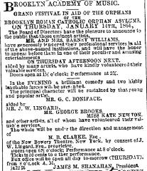 [Advertisement for the James W. Lingard production for the Benefit for the Brooklyn Roman Catholic Orphan Asylums during Spring Season, 1864]