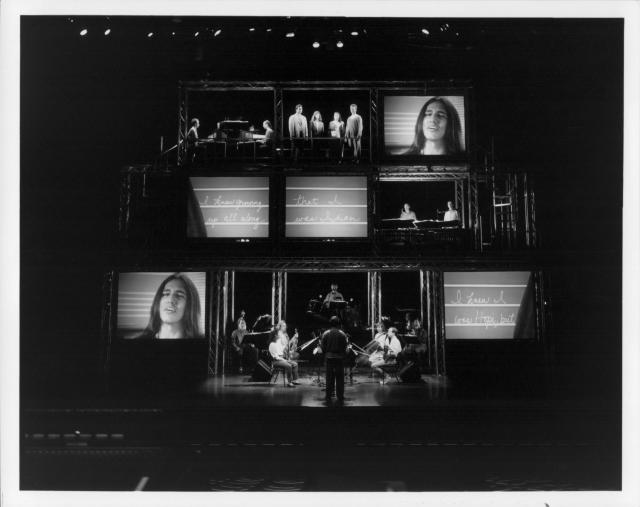 [Steve Reich Ensemble in the Steve Reich/Beryl Korot production "The Cave" during BAM Next Wave Festival, 1993]