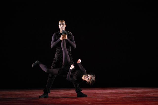 [Val Santos and Silvia Gaspar in the Grupo Corpo production "21 & O Corpo" during BAM Next Wave Festival, 2002]