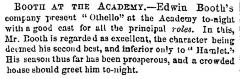 [Advertisement for the Edwin Booth production "Othello" during Spring Season, 1864]