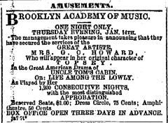 [Advertisement for the production "Uncle Tom's Cabin" during Spring Season, 1869]