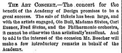 [Advertisement for the "Grand Concert for the Brooklyn Academy of Design" during Spring Season, 1869]