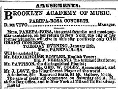 [Advertisement for the "Euphrosyne Parepa-Rosa Concert" during Spring Season, 1869]