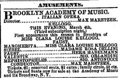 [Advertisement for the Max Maretzek production "Faust" during Spring Season, 1869]