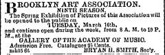 [Advertisement for the "Brooklyn Art Association Spring Exhibition" during Spring Season, 1869]