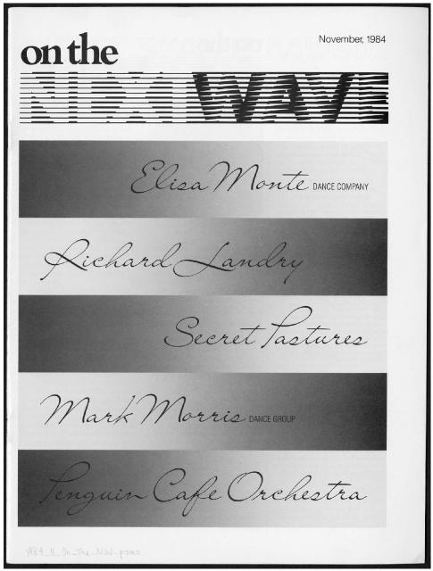 On The Next Wave, The Audience Magazine of BAM's Next Wave Festival, November 1984
