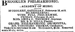 [Advertisement for the Philharmonic Society of Brooklyn "Third Concert of the Twentieth Season" during Spring Season, 1878]