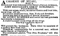 [Advertisement for the production “B. B./Pocahontas" during Spring Season, 1878]