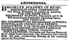 [Advertisement for the Brignoli Opera Company production “Don Pasquale" during Spring Season, 1878]