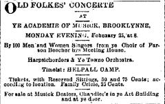 Old Folkes' Concerte at Ye Academie of Musick, Brooklynne