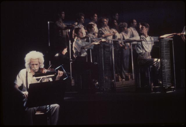 [Tison Street, Raissa Lerner, and Priscilla Newell in the Philip Glass/Robert Wilson production "Einstein on the Beach" during BAM Next Wave Festival, 1984]