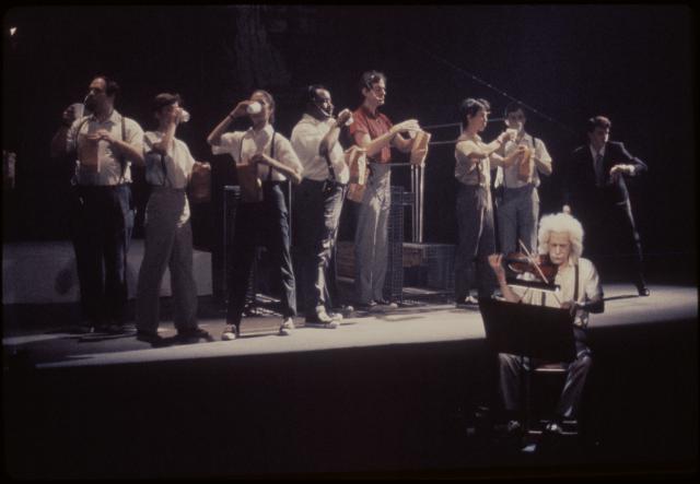 [Scene from the Philip Glass/Robert Wilson production "Einstein on the Beach" during BAM Next Wave Festival, 1984]