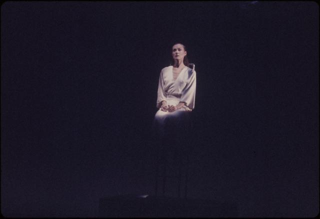 [Lucinda Childs in the Philip Glass/Robert Wilson production "Einstein on the Beach" during BAM Next Wave Festival, 1984]