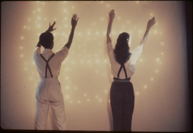 [Scene from the Philip Glass/Robert Wilson production "Einstein on the Beach" during BAM Next Wave Festival, 1984]