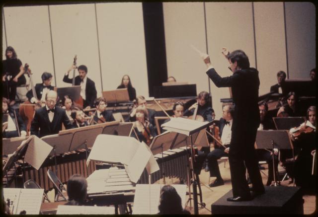[Scene from the Steve Reich production "The Desert Music" during BAM Next Wave Festival, 1984]