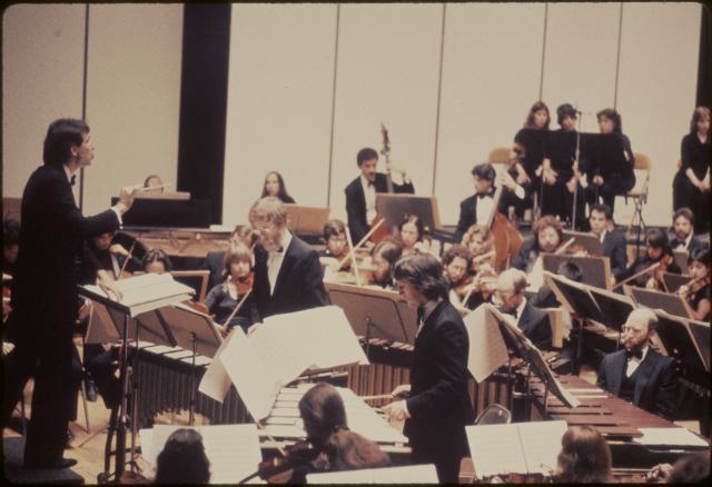 [Scene from the Steve Reich production "The Desert Music" during BAM Next Wave Festival, 1984]