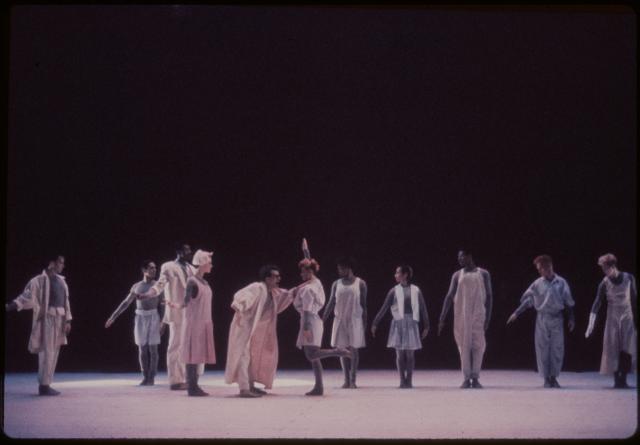 [Scene from from the Bill T. Jones/Arnie Zane Company production "Secret Pastures" during  BAM Next Wave Festival, 1984]