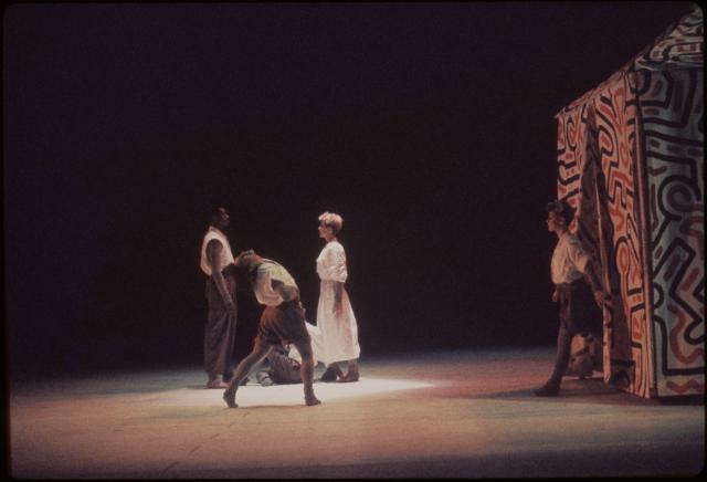 [Scene from from the Bill T. Jones/Arnie Zane Company production "Secret Pastures" during  BAM Next Wave Festival, 1984]