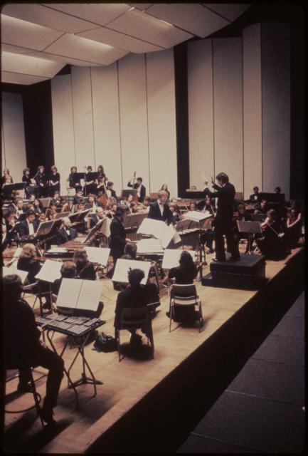 [Scene from the Steve Reich production "The Desert Music" during BAM Next Wave Festival, 1984]