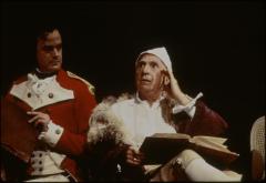 [William Chubb and Nigel Hawthorne in the Alan Bennett/Royal National Theatre of Great Britain production "The Madness of George III" during BAM Fall Series, 1993]