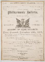 Philharmonic Society of Brooklyn: First Concert of the Twenty-First Season