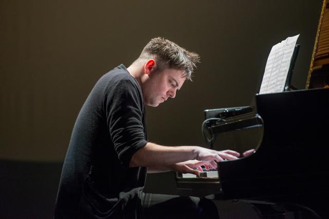 [Nico Muhly in the Philip Glass production "The Etudes" during BAM Next Wave Festival, 2014]