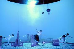 [Yumiko Tanaka, Charlotte Engelkes, and Maria Goyette in the Théâtre Vidy-Lausanne/Heiner Goebbels production "Hashirigaki" during BAM Spring Series, 2003]