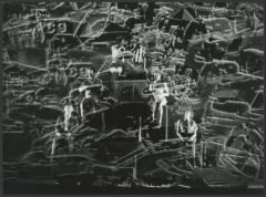 [Scene from the Allen Ginsberg/Philip Glass production "Hydrogen Jukebox" during BAM Spring Series, 1991]