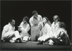[Scene from the Allen Ginsberg/Philip Glass production "Hydrogen Jukebox" during BAM Spring Series, 1991]