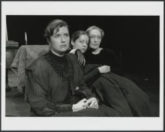 [Vera Sotnikova as Masha, Polina Medvedeva as Irina, and Olga Barnet as Olga in the Moscow Art Theatre production of "Three Sisters" during BAM Spring Series, 1998]