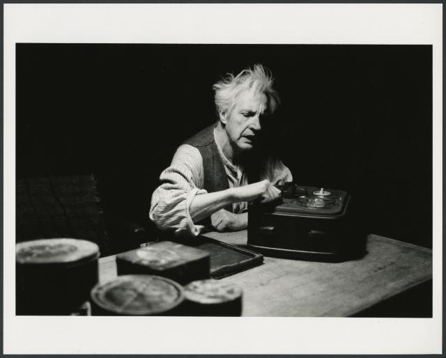 [Edward Petherbridge as Krapp in the Royal Shakespeare Company production "Krapp's Last Tape" during BAM Spring Series, 1998]