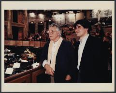 [Beni Montresor and Alberto Veronesi during the La Societa dell"opera Buffa production "Falstaff" during BAM Spring Series, 1998]